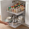 VEVOR 2 Tier Pull Out Cabinet Organizer 20"W x 21.22"D Slide Out Drawers, for Kitchen Bathroom Pantry Organization, Chrome-Plated Finish, Heavy Duty Steel Storage Sliding Shelves for Base Cabinets