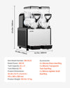 VEVOR Slushie Machine, 6L/1.6Gal x 2 Tank Commercial Slushy Maker, Frozen Drink Maker with Self-Cleaning, Margarita Machine for Restaurants Bars Party for Slushie, Margaritas, Milkshake & More