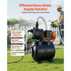 VEVOR 1.1 HP Shallow Well Pump with Pressure Tank, 120V 1320 GPH, Plastic Irrigation Jet Pump with 5-Gal Tank, Automatic Water Booster Transfer System, 20/40 PSI Pressure Switch, for Home Garden Lawn