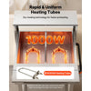 VEVOR Commercial Food Warmer 6 x 1/3 Pans Electric Tube Heating Table 1000W, for Buffet Restaurant Catering, Stainless Steel Server with Folding Board, Undershelf, Rolling Stand, and Temp Control