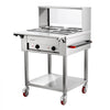 VEVOR Commercial Food Warmer 6 x 1/3 Pans Electric Tube Heating Table 1000W, for Buffet Restaurant Catering, Stainless Steel Server with Folding Board, Undershelf, Rolling Stand, and Temp Control