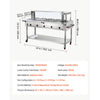 VEVOR Commercial Food Warmer 7 Pans Electric Tube Heating Table 3500W, for Buffet Restaurant Catering, Stainless Steel Server with Food Heat Lamp, Folding Board, Undershelf, and Rolling Stand