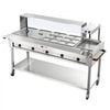 VEVOR Commercial Food Warmer 7 Pans Electric Tube Heating Table 3500W, for Buffet Restaurant Catering, Stainless Steel Server with Food Heat Lamp, Folding Board, Undershelf, and Rolling Stand