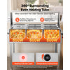 VEVOR Commercial Food Warmer 7 Pans Electric Tube Heating Table 1500W, for Buffet Restaurant Catering, Stainless Steel Server with Folding Board, Undershelf, Rolling Stand, and Temp Control