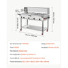 VEVOR Commercial Food Warmer 8 Pans Electric Tube Heating Table 2000W, for Buffet Restaurant Catering, Stainless Steel Server with Folding Board, Undershelf, Rolling Stand, and Temp Control