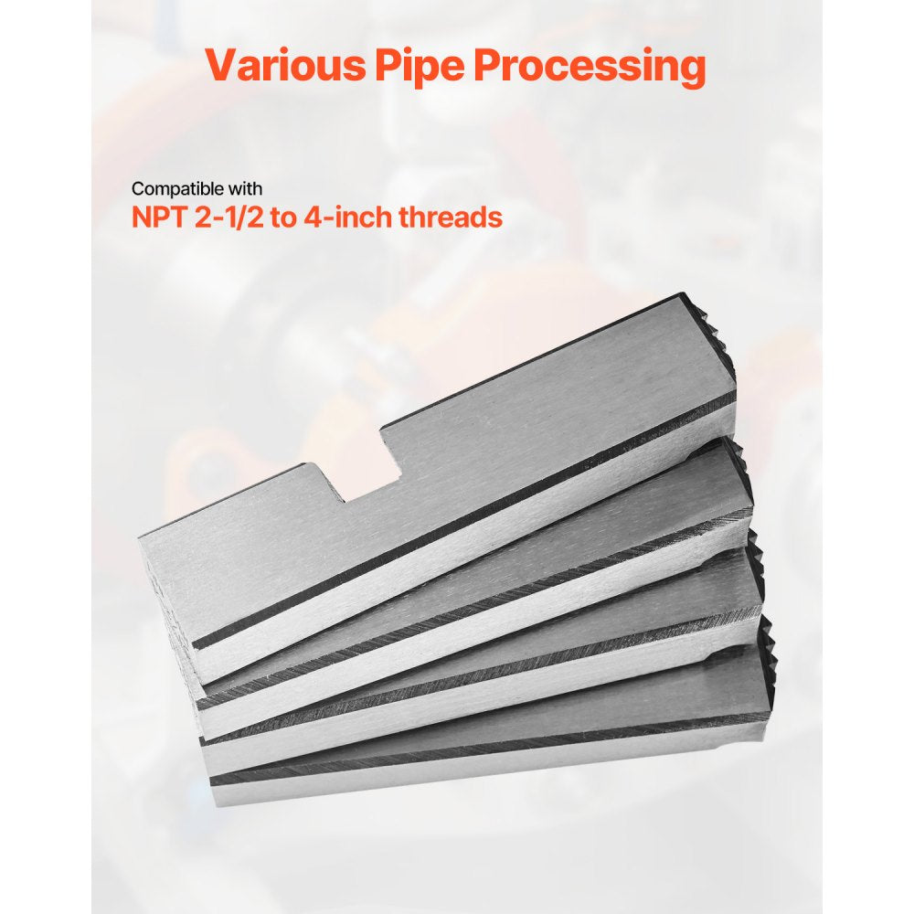 VEVOR Threading Machine Dies, 2-1/2" to 4" NPT Pipe Dies(4 Packs), Right-Handed HSS Pipe Threading Dies, Fit VEVOR Integrated Pipe Threading Machines