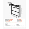 VEVOR Coffee Mug Holder Wall Mounted, 12 Movable Hooks Coffee Cup Hanger for Wall, Carbon Steel Mug Rack with Top Shelf, Coffee Bar Accessories & Organizer, Mug Display for Home Kitchen (Matte Black)