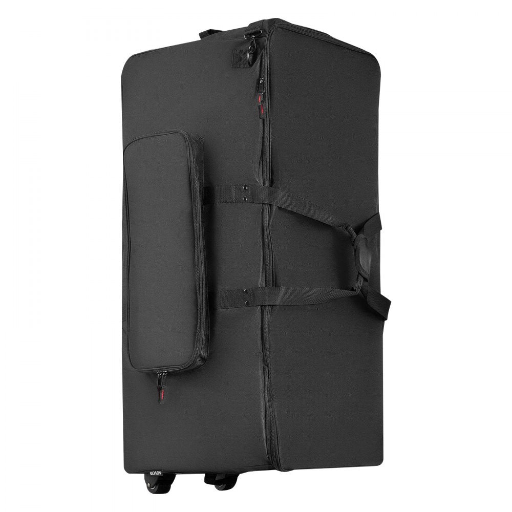 VEVOR Electronic Drum Kit Bag, 600D, Padded Drum Bag with Wheels, Large 36.2 x 16.5 x 16.1 in Interior, Lightweight Travel Case with Detachable Dividers, Multiple Pockets, for Electric Drums, Black