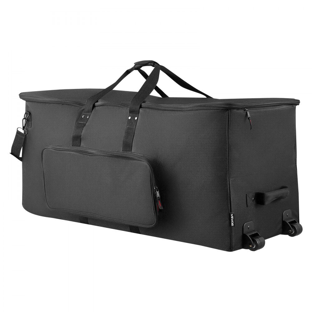 VEVOR Electronic Drum Kit Bag, 600D, Padded Drum Bag with Wheels, Large 36.2 x 16.5 x 16.1 in Interior, Lightweight Travel Case with Detachable Dividers, Multiple Pockets, for Electric Drums, Black