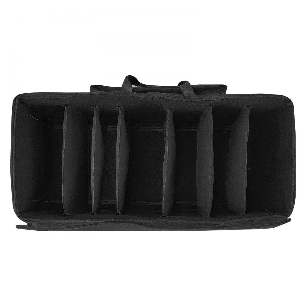 VEVOR Electronic Drum Kit Bag, 600D, Padded Drum Bag with Wheels, Large 36.2 x 16.5 x 16.1 in Interior, Lightweight Travel Case with Detachable Dividers, Multiple Pockets, for Electric Drums, Black