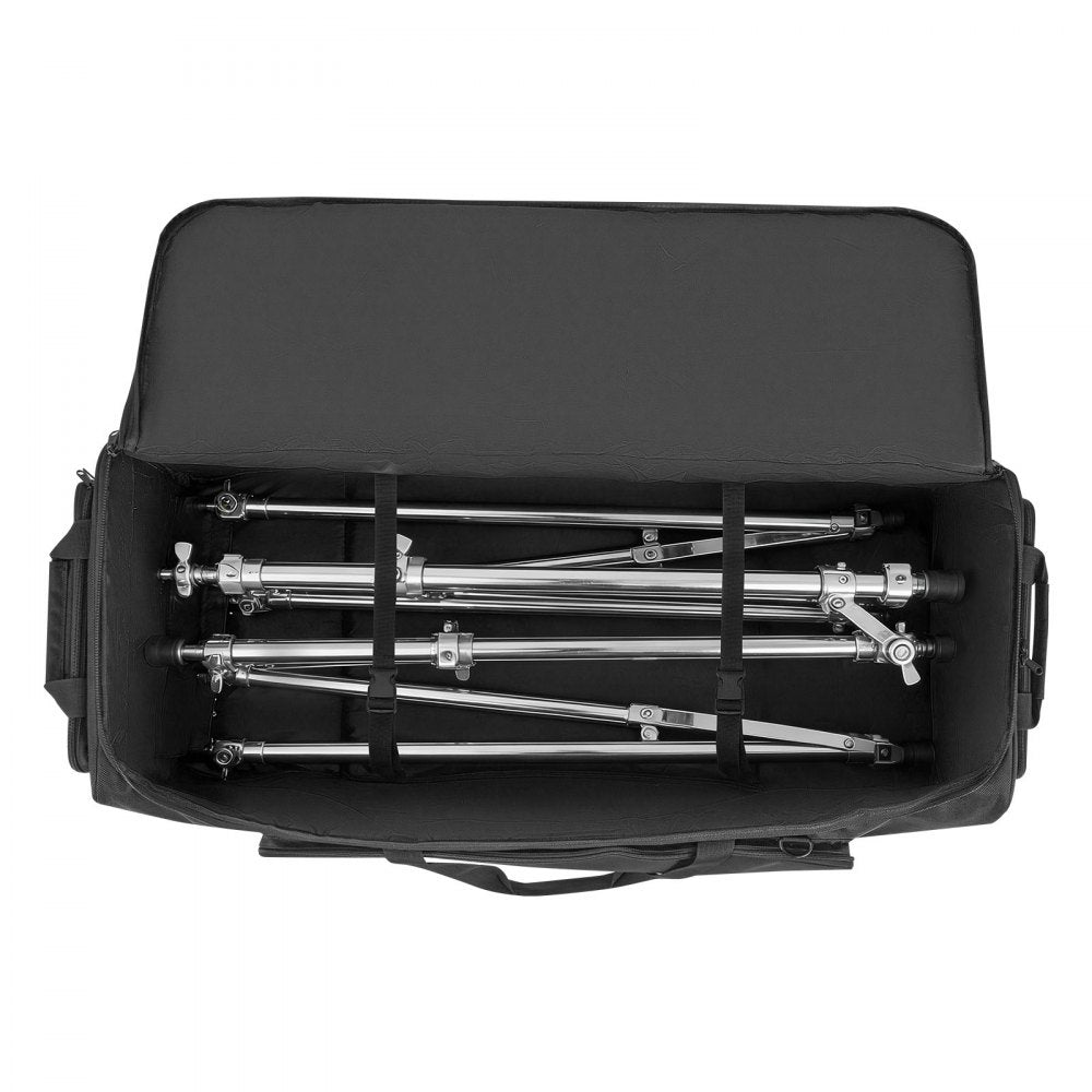 VEVOR Drum Hardware Bag with Wheels, 1680D, Drum Set Equipment Carry Bag, Carrying Case with Sturdy Handle, Durable Zipper, Smooth PVC Wheels, Multiple Pockets, for Hardware and Stand Accessory, Black