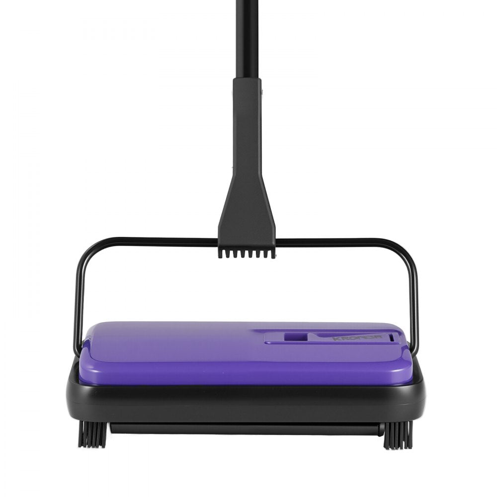 VEVOR Carpet Sweeper Manual, Floor Sweeper with 300 ml Dustbin Capacity Easy to Empty, 6.7 inch Cleaning Width for Home Office Carpets Pet Hair Dust, Purple