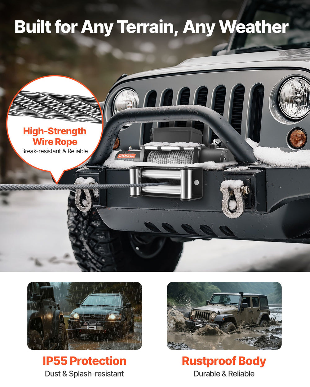 VEVOR 12000 lb 12V electric winch - image 4