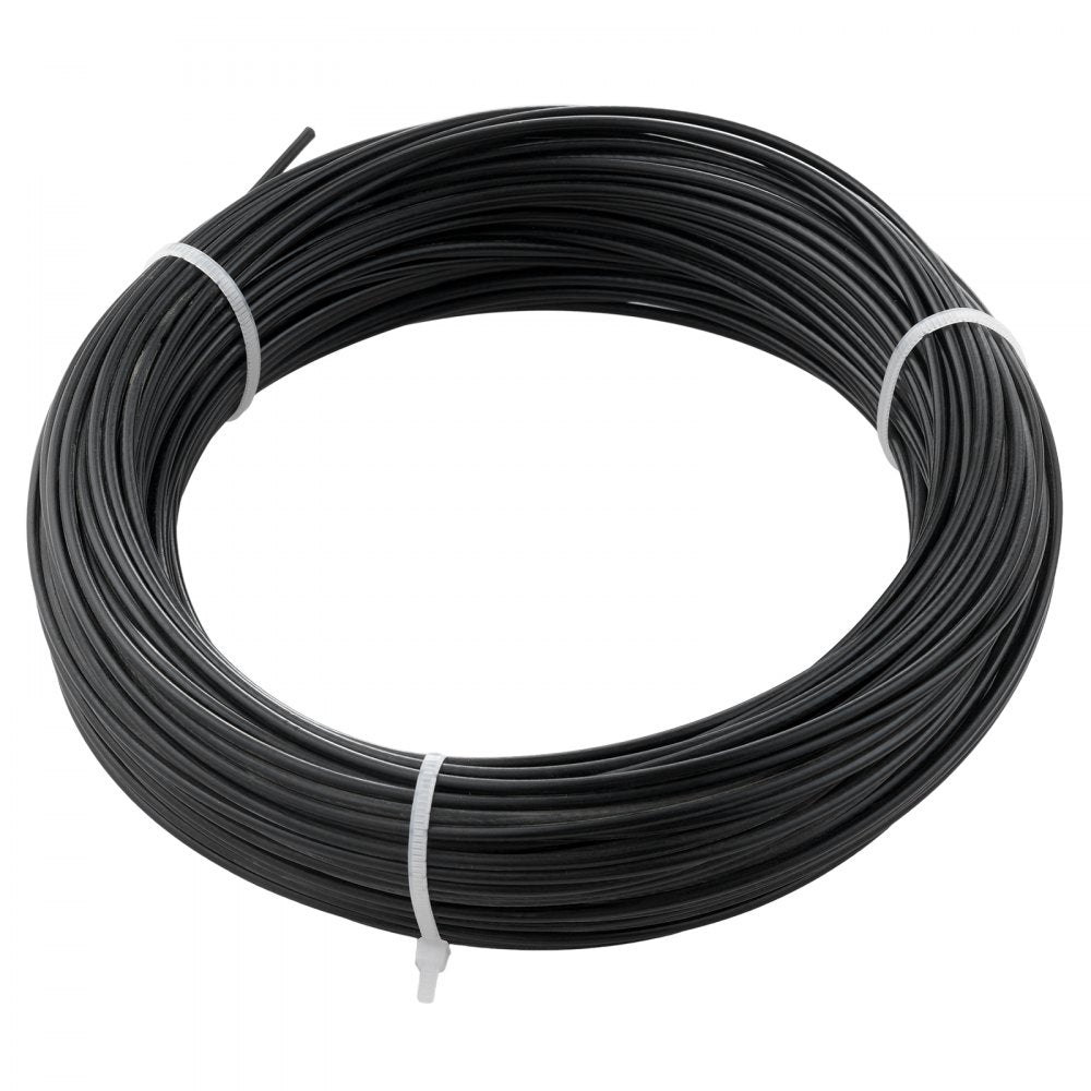VEVOR Vinyl Coated Wire Rope Kit, 3/32 Cable Through 1/16 Diameter Stainless Steel, 7x7 Strands Construction with 189 Accessories for String Lights, Clothesline, Vine, 164 ft Black