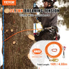 VEVOR 12.7mm Steel Core Flipline, 16ft(4.8m)Arborist Flipline for Tree Climbing with Alloy Steel Snap Hook & Aluminum Alloy Carabiner, 30KN Breaking Tension for Fall Protection, Tree Climber