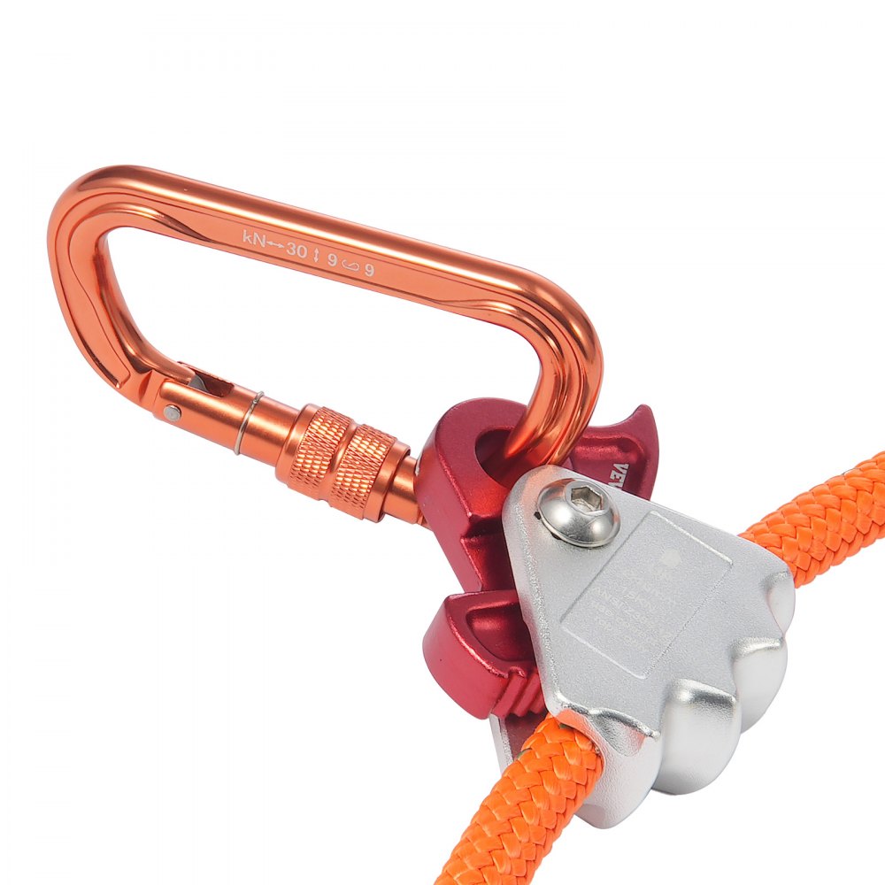 VEVOR 12.7mm Steel Core Flipline, 16ft(4.8m)Arborist Flipline for Tree Climbing with Alloy Steel Snap Hook & Aluminum Alloy Carabiner, 30KN Breaking Tension for Fall Protection, Tree Climber