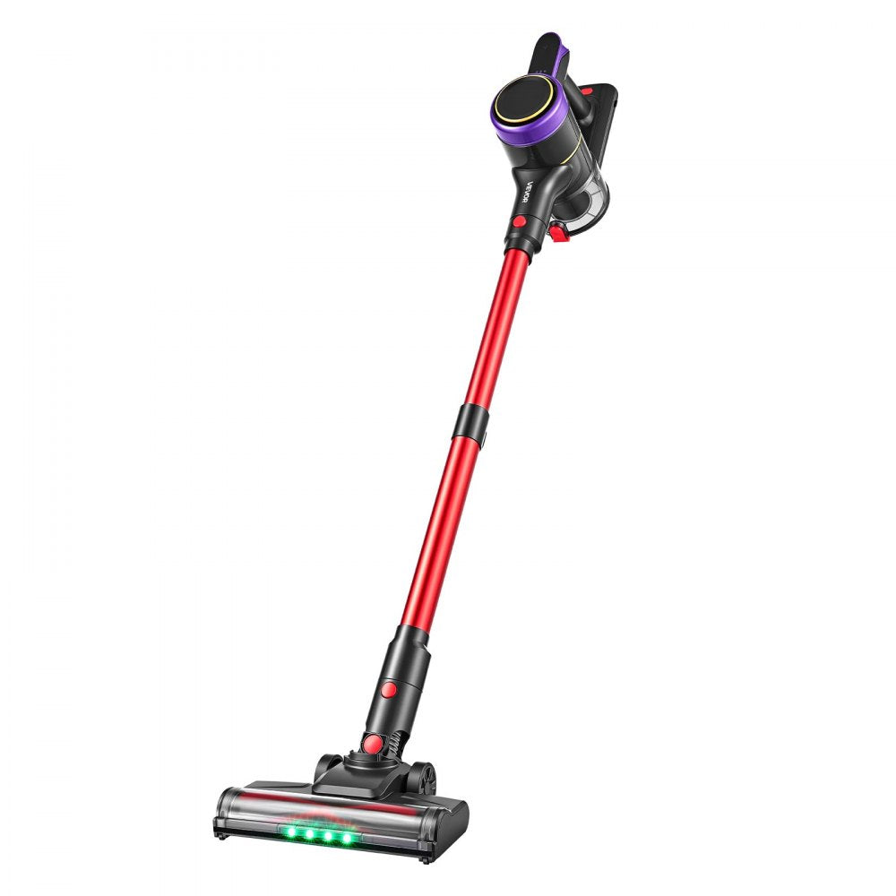 VEVOR Cordless Vacuum Cleaner 400W 40kPA Cordless Stick Vacuum Cleaner, For Home Hard Floor Carpet Pet Hair, 45-Min Runtime, Rechargeable, Lightweight Handheld, with LED Display, 4 Brush Heads