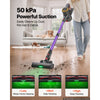 VEVOR Cordless Vacuum Cleaner 500W 50kPA Cordless Stick Vacuum Cleaner, For Home Hard Floor Carpet Pet Hair, 45-Min Runtime, Rechargeable, Lightweight Handheld, with LED Display, 5 Brush Heads