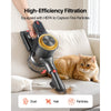 VEVOR Cordless Vacuum Cleaner 500W 50kPA Cordless Stick Vacuum Cleaner, For Home Hard Floor Carpet Pet Hair, 45-Min Runtime, Rechargeable, Lightweight Handheld, with LED Display, 5 Brush Heads