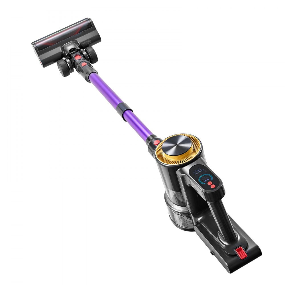 VEVOR Cordless Vacuum Cleaner 500W 50kPA Cordless Stick Vacuum Cleaner, For Home Hard Floor Carpet Pet Hair, 45-Min Runtime, Rechargeable, Lightweight Handheld, with LED Display, 5 Brush Heads