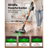 VEVOR Cordless Vacuum Cleaner 600W 50kPA Cordless Stick Vacuum Cleaner, For Home Hard Floor Carpet Pet Hair, 50-Min Runtime, Rechargeable, Lightweight Handheld, with LED Display, 4 Brush Heads