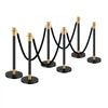 VEVOR Stanchions and Velvet Ropes, 6 Pcs Crowd Control Barriers with 4 Black Velvet Ropes, Stainless Steel Stanchion Post Queue with Sand Injection Hollow Base for Theater, Wedding, Party Supplies