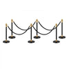 VEVOR Stanchions and Velvet Ropes, 6 Pcs Crowd Control Barriers with 4 Black Velvet Ropes, Stainless Steel Stanchion Post Queue with Sand Injection Hollow Base for Theater, Wedding, Party Supplies