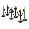 VEVOR Stanchions and Velvet Ropes, 6 Pcs Crowd Control Barriers with 4 Black Velvet Ropes, Stainless Steel Stanchion Post Queue with Sand Injection Hollow Base for Theater, Wedding, Party Supplies
