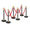 VEVOR Stanchions and Velvet Ropes, 6 Pcs Crowd Control Barriers with 4 Red Velvet Ropes, Stainless Steel Stanchion Post Queue with Sand Injection Hollow Base for Theater, Wedding, Party Supplies