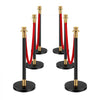 VEVOR Stanchions and Velvet Ropes, 6 Pcs Crowd Control Barriers with 4 Red Velvet Ropes, Stainless Steel Stanchion Post Queue with Sand Injection Hollow Base for Theater, Wedding, Party Supplies