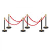 VEVOR Stanchions and Velvet Ropes, 6 Pcs Crowd Control Barriers with 4 Red Velvet Ropes, Stainless Steel Stanchion Post Queue with Sand Injection Hollow Base for Theater, Wedding, Party Supplies
