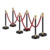 VEVOR Stanchions and Velvet Ropes, 6 Pcs Crowd Control Barriers with 4 Red Velvet Ropes, Stainless Steel Stanchion Post Queue with Sand Injection Hollow Base for Theater, Wedding, Party Supplies