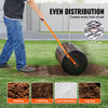 VEVOR Compost Spreader and Peat Moss Spreader, 24" Roller Lawn Spreader with Height Adjustable T Shaped Handle, Steel Mesh Basket Garden Spreader with Side Latches, for Spreading Manure Topsoil, Black
