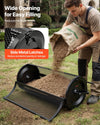 VEVOR Compost Spreader, 44" Wide Peat Moss Spreader with Push/Tow Handle, 4 Heights Adjustable, Powder-Coated Steel Garden Peat Moss Roller, Heavy Duty Grass Seed Roller for Planting Seeding, Black