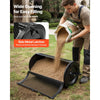 VEVOR Compost Spreader, 36" Wide Peat Moss Spreader with Push/Tow Handle, 4 Heights Adjustable, Powder-Coated Steel Garden Peat Moss Roller, Heavy Duty Grass Seed Roller for Planting Seeding, Black