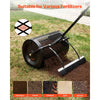 VEVOR Compost Spreader, 24" Wide Peat Moss Spreader with Push/Tow Handle & Brush, 4 Heights Adjustable, Powder-Coated Steel Garden Peat Moss Roller, Heavy Duty Grass Seed Roller for Planting Seeding
