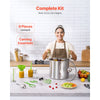 VEVOR Canning Supplies Starter Kit, 9 Pieces Stainless Steel Water Bath Canning Kit for Beginners, Canning Tools Set: Pot, Rack, Lid, Funnel, Tongs, Jar Lifter, Wrench, Magnetic Wand, Bubble Propper