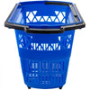Shopping Basket with Handle on Castors- Blue Pack of 6