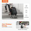 VEVOR Stair Climber Trolley Dolly, 36L Folding Shopping Cart, Grocery Cart Trolley Laundry Stair Climbing Handcart with 6 Wheels & Oxford Cloth Bag, Foldable Cart for Shopping Grocery Laundry, Black
