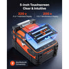 VEVOR Fiber Fusion Splicer 6 Motors with 5s Fast Splicing and 15s Heating, 7800mAh Core Alignment Fibers Optical Splicer with 5" Touchscreen, 3 in 1 Fiber Holder, VFL & OPM for SM MM DS NZDS