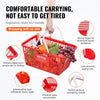 VEVOR Shopping Basket, Set of 20, 21L Durable Plastic Grocery Basket with Handle and Stand, 16.5 x 11.8 x 8.27 inch Portable Shop Basket Bulk Used for Retail Store Supermarket Grocery Shopping, Red