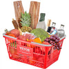 VEVOR Shopping Basket, Set of 12, 21L Durable Plastic Grocery Basket with Handle and Stand, 16.5 x 11.8 x 8.27 inch Portable Shop Basket Bulk Used for Retail Store Supermarket Grocery Shopping, Red