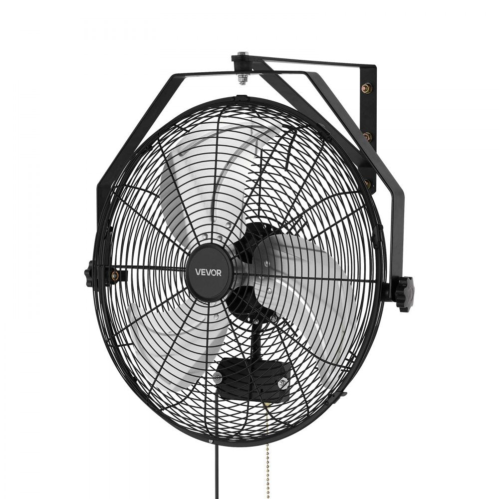 VEVOR Wall Mount Fan, 18 in Wall Mounted Hanging Fan with IP44-rated Protection, 3-Speed, Long Airflow Distance, Adjustable Rotation Angle, Powerful for Industry, Commercial, Garage, Workshop, 2 Pack