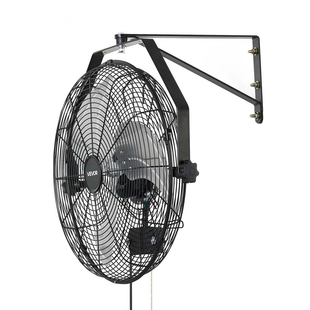 VEVOR Wall Mount Fan, 18 in Wall Mounted Hanging Fan with IP44-rated Protection, 3-Speed, Long Airflow Distance, Adjustable Rotation Angle, Powerful for Industry, Commercial, Garage, Workshop, 2 Pack