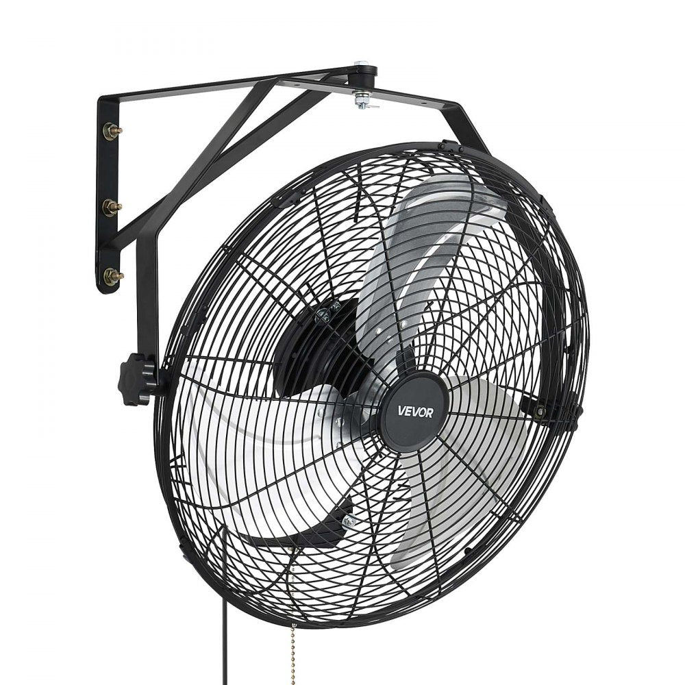 VEVOR Wall Mount Fan, 18 in Wall Mounted Hanging Fan with IP44-rated Protection, 3-Speed, Long Airflow Distance, Adjustable Rotation Angle, Powerful for Industry, Commercial, Garage, Workshop, 2 Pack