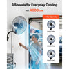 VEVOR Wall Mount Fan, 18 in Wall Mounted Hanging Fan Oscillating, 3-Speed, Long Airflow Distance, Adjustable Rotation Angle, Mechanical Powerful for Industry, Commercial, Garage, Workshop, Gym, Black