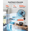 VEVOR Wall Mount Fan, 18 in Wall Mounted Hanging Fan Oscillating, 3-Speed, Long Airflow Distance, Adjustable Rotation Angle, Mechanical Powerful for Industry, Commercial, Garage, Workshop, Gym, 2 Pack