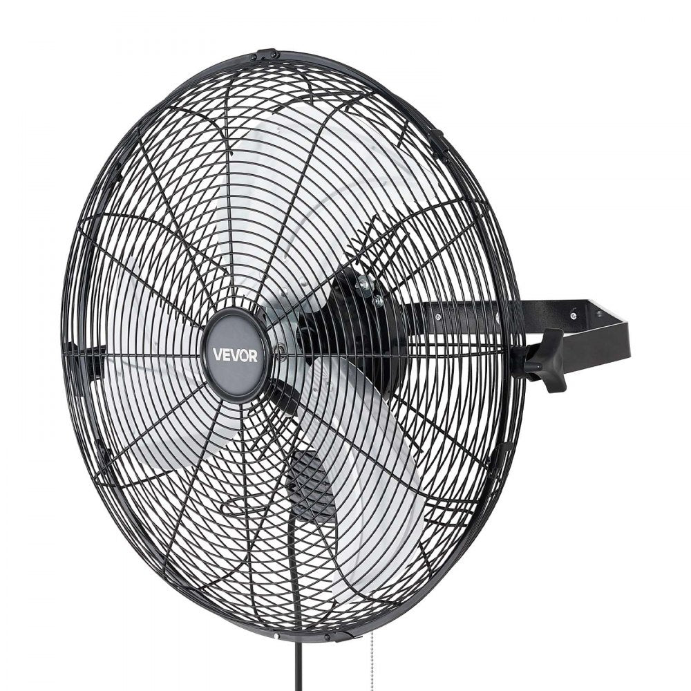 VEVOR Wall Mount Fan, 18 in Wall Mounted Hanging Fan, 3-Speed, Long Airflow Distance, Adjustable Rotation Angle, Mechanical Control, Powerful for Industry, Commercial, Garage, Workshop, Gym, 2 Pack