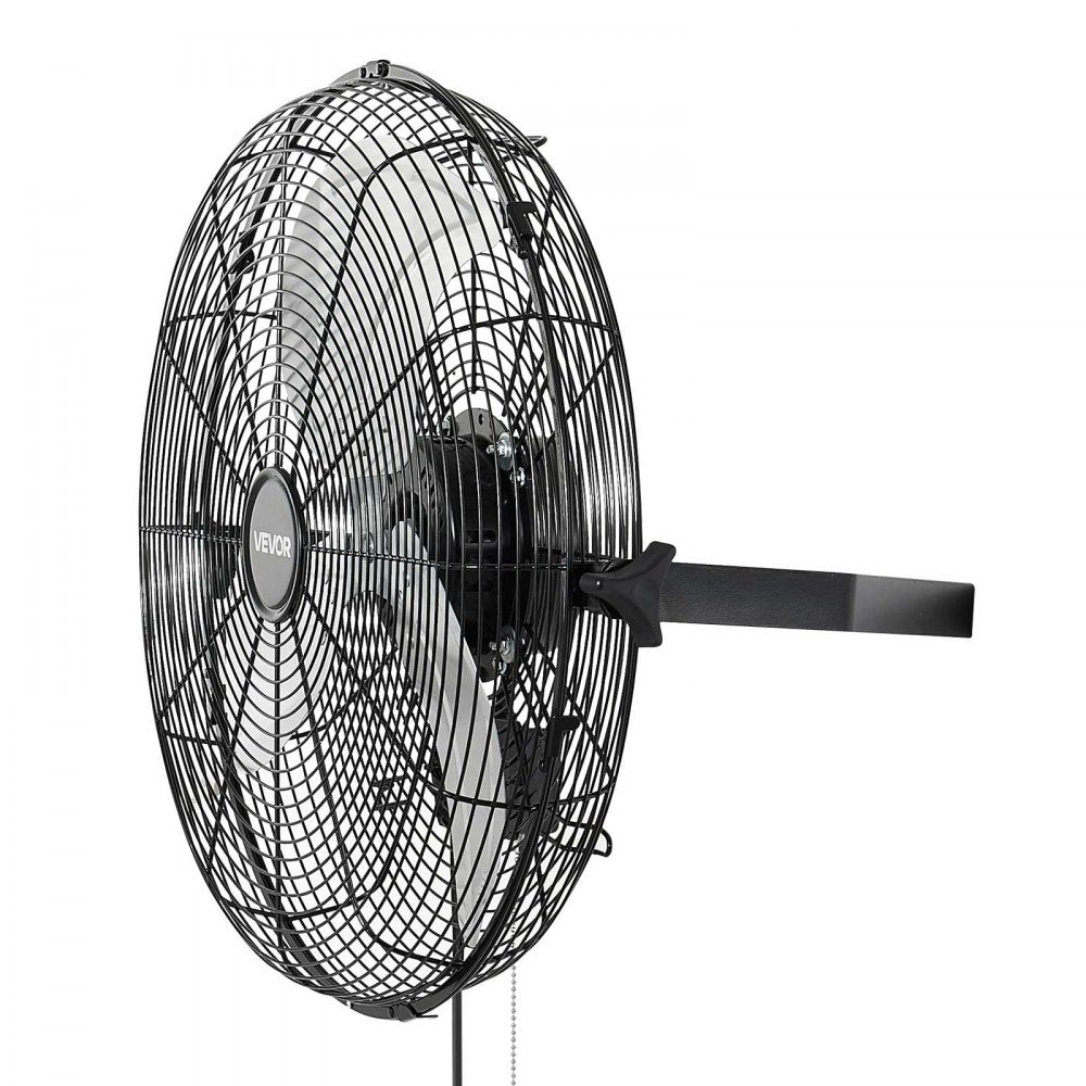 VEVOR Wall Mount Fan, 18 in Wall Mounted Hanging Fan, 3-Speed, Long Airflow Distance, Adjustable Rotation Angle, Mechanical Control, Powerful for Industry, Commercial, Garage, Workshop, Gym, 2 Pack