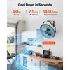 VEVOR Wall Mount Fan, 18 in Wall Mounted Hanging Fan with IP44-rated Protection, 3-Speed, Long Airflow Distance, Adjustable Rotation Angle, Powerful for Industry, Commercial, Garage, Workshop
